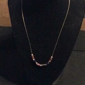 Gold tone with colorful Bohemia beads necklace